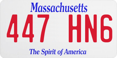 MA license plate 447HN6