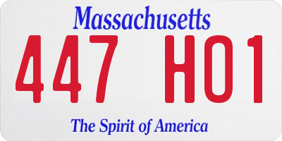 MA license plate 447HO1