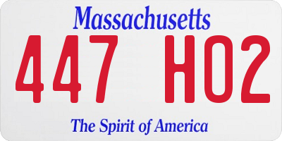 MA license plate 447HO2