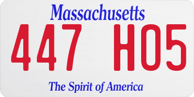 MA license plate 447HO5