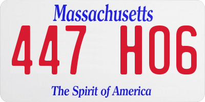 MA license plate 447HO6