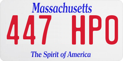 MA license plate 447HP0