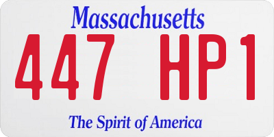 MA license plate 447HP1