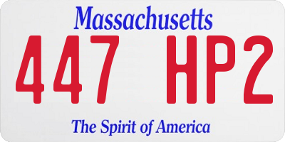 MA license plate 447HP2