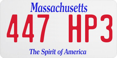 MA license plate 447HP3
