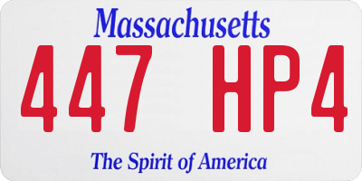 MA license plate 447HP4