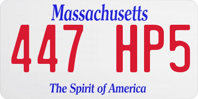 MA license plate 447HP5
