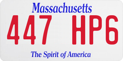 MA license plate 447HP6