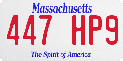 MA license plate 447HP9