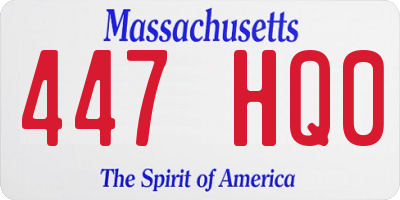 MA license plate 447HQ0