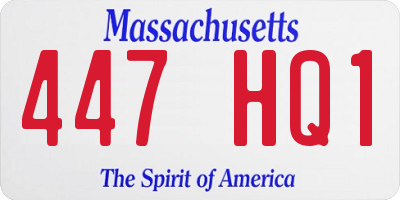 MA license plate 447HQ1