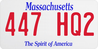 MA license plate 447HQ2