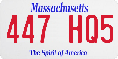 MA license plate 447HQ5