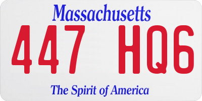 MA license plate 447HQ6