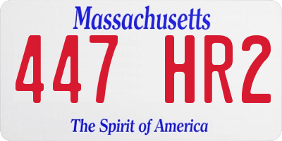 MA license plate 447HR2
