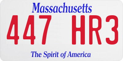 MA license plate 447HR3