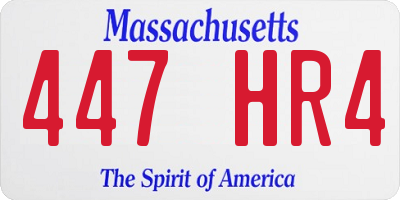 MA license plate 447HR4