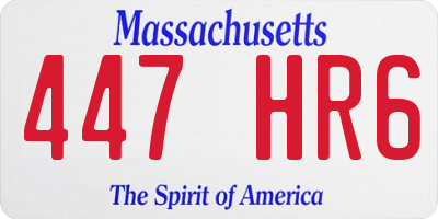 MA license plate 447HR6