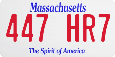 MA license plate 447HR7