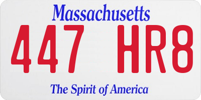 MA license plate 447HR8