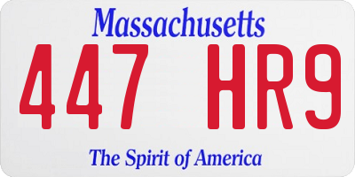 MA license plate 447HR9