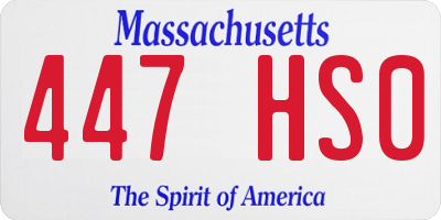 MA license plate 447HS0