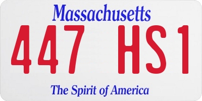 MA license plate 447HS1