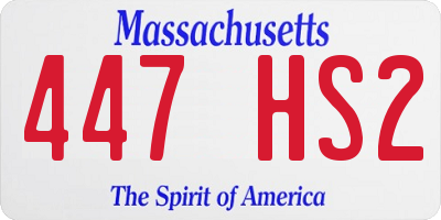 MA license plate 447HS2