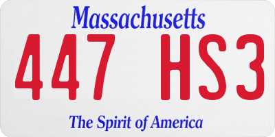 MA license plate 447HS3