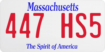 MA license plate 447HS5