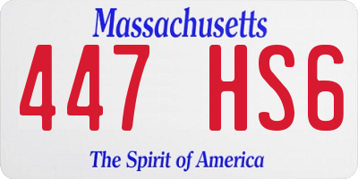 MA license plate 447HS6
