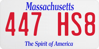 MA license plate 447HS8