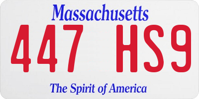 MA license plate 447HS9