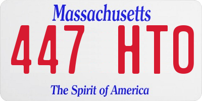 MA license plate 447HT0