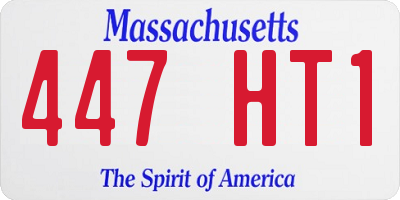 MA license plate 447HT1