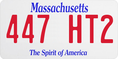 MA license plate 447HT2