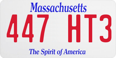 MA license plate 447HT3
