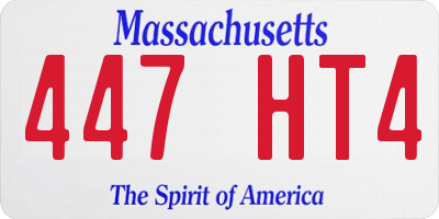 MA license plate 447HT4