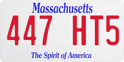 MA license plate 447HT5