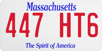 MA license plate 447HT6