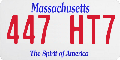MA license plate 447HT7