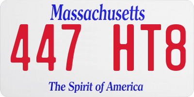 MA license plate 447HT8