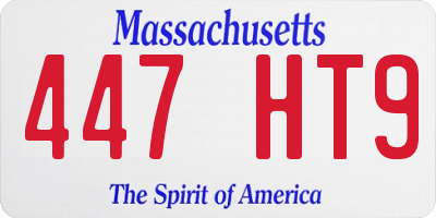 MA license plate 447HT9