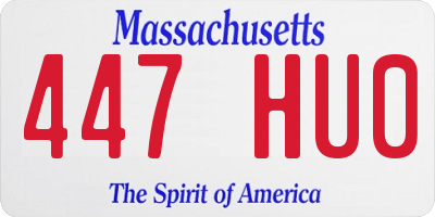 MA license plate 447HU0