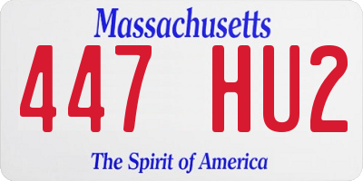MA license plate 447HU2