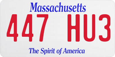 MA license plate 447HU3