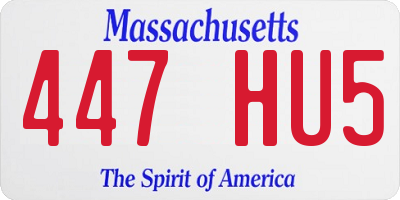 MA license plate 447HU5