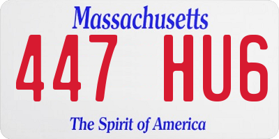 MA license plate 447HU6
