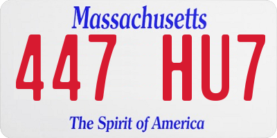 MA license plate 447HU7