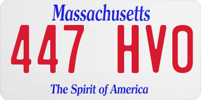 MA license plate 447HV0